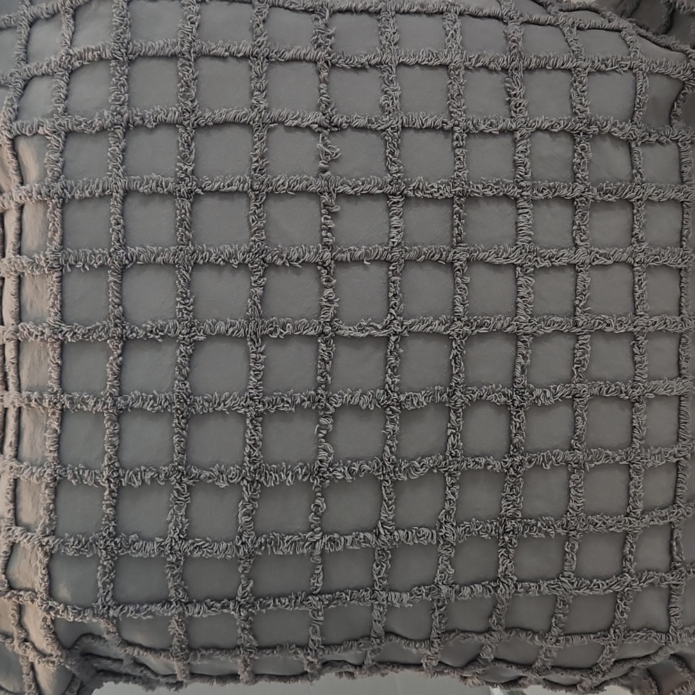 Oscar Oliver Gray Textured Cotton Euro Shams Set of 2